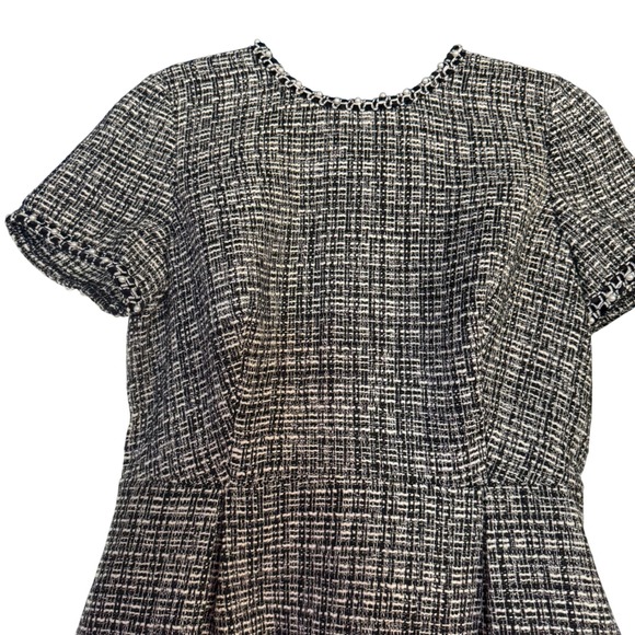 Solitaire Tweed Dress Pearl Trim Career Party Cocktail Dress Size 6 - Picture 4 of 8